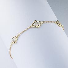14K Yellow Gold Bracelet with 12 Round-Cut Lab-Created Diamonds 0.749 CT.TW