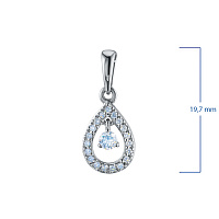 Sterling Silver Pendant with 20 Round-Cut Lab-Created Diamonds 0.211 CT.TW - изображение 8