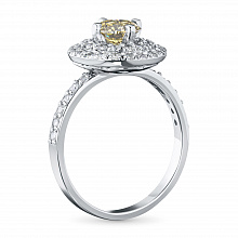 14K White Gold Ring with 47 Round-Cut Lab-Created Diamonds 1.145 CT.TW