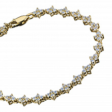 14K Yellow Gold Bracelet with 96 Round-Cut Lab-Created Diamonds 2.14 CT.TW