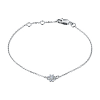 Sterling Silver Bracelet with 9 Round-Cut Lab-Created Diamonds 0.134 CT.TW - изображение 1