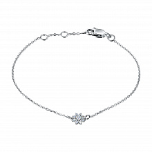 Sterling Silver Bracelet with 9 Round-Cut Lab-Created Diamonds 0.194 CT.TW