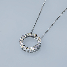 Sterling Silver Pendant with 33 Round-Cut Lab-Created Diamonds 0.91 CT.TW