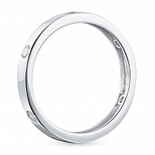 14K White Gold Ring with 6 Round-Cut Lab-Created Diamonds 0.219 CT.TW
