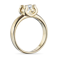 14K Yellow Gold Ring with 1 Round-Cut Lab-Created Diamond 1.02 CT.TW - изображение 5
