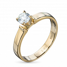 14K Yellow Gold Ring with 1 Round-Cut Lab-Created Diamond 0.32 CT.TW