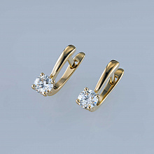 14K Yellow Gold Earrings with 2 Round-Cut Lab-Created Diamonds 0.659 CT.TW