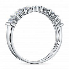 14K White Gold Ring with 14 Round-Cut Lab-Created Diamonds 0.935 CT.TW