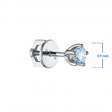 14K White Gold Earring Studs with 2 Round-Cut Lab-Created Diamonds 0.522 CT.TW