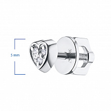 Sterling Silver Earring Studs with 6 Round-Cut Diamonds 0.087 CT.TW