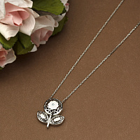 Sterling Silver Pendant with 1 Round-Cut Diamond 0.009 CT.TW - изображение 5