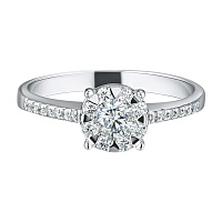 14K White Gold Ring with 23 Round-Cut Lab-Created Diamonds 0.415 CT.TW - изображение 3