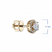 14K Yellow Gold Earring Studs with 30 Round-Cut Lab-Created Diamonds 1.321 CT.TW