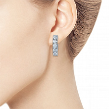 14K White Gold Earrings with 10 Round-Cut Lab-Created Diamonds 2.498 CT.TW