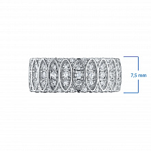 14K White Gold Ring with 48 Round-Cut Lab-Created Diamonds 0.386 CT.TW