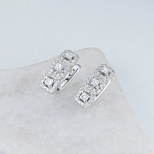 14K White Gold Earrings with 78 Round-Cut Lab-Created Diamonds 0.783 CT.TW