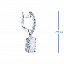 14K White Gold Earrings with 18 Round-Cut Lab-Created Diamonds 6.53 CT.TW