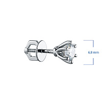 14K White Gold Earring Studs with 2 Round-Cut Lab-Created Diamonds 1.437 CT.TW - изображение 3