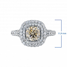 14K White Gold Ring with 67 Round-Cut Lab-Created Diamonds 1.746 CT.TW
