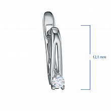 Sterling Silver Earrings with 2 Round-Cut Lab-Created Diamonds 0.126 CT.TW
