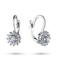 14K White Gold Earrings with 26 Round-Cut Lab-Created Diamonds 0.719 CT.TW - изображение 1