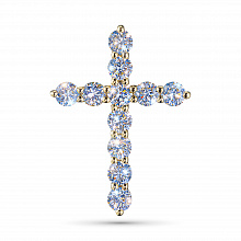 14K Yellow Gold Pendant with 11 Round-Cut Lab-Created Diamonds 0.815 CT.TW