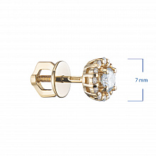 14K Yellow Gold Earring Studs with 26 Round-Cut Lab-Created Diamonds 0.709 CT.TW