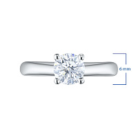 White Gold Ring with 1 Round-Cut Diamond 0.143 CT.TW - изображение 2