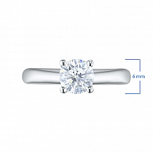 White Gold Ring with 1 Round-Cut Diamond 0.209 CT.TW