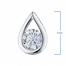 14K White Gold Pendant with 1 Round-Cut Lab-Created Diamond 0.582 CT.TW