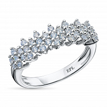 Sterling Silver Ring with 37 Round-Cut Lab-Created Diamonds 0.572 CT.TW