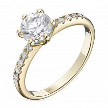 14K Yellow Gold Ring with 11 Round-Cut Lab-Created Diamonds 1.059 CT.TW