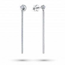 14K White Gold Earring Studs with 60 Round-Cut Lab-Created Diamonds 0.549 CT.TW
