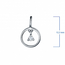 Sterling Silver Pendant with 1 Round-Cut Diamond 0.048 CT.TW