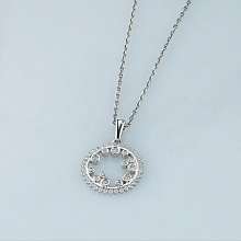 14K White Gold Pendant with 47 Round-Cut Lab-Created Diamonds 0.485 CT.TW