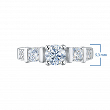 14K White Gold Ring with 27 Round-Cut Lab-Created Diamonds 1.248 CT.TW