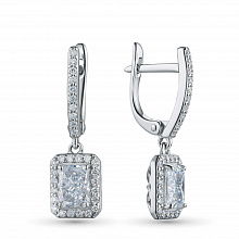 14K White Gold Earrings with 62 -Cut Lab-Created Diamonds 2.544 CT.TW