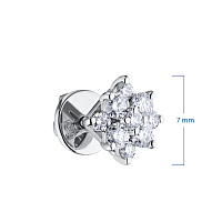 14K White Gold Earring Studs with 18 Round-Cut Lab-Created Diamonds 0.578 CT.TW - изображение 2