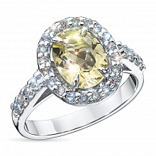 Sterling Silver Ring with 28 Round-Cut Lab-Created Diamonds 0.622 CT.TW