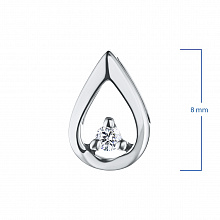 14K White Gold Pendant with 1 Round-Cut Lab-Created Diamond 0.046 CT.TW