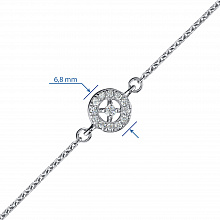 14K White Gold Bracelet with 13 Round-Cut Lab-Created Diamonds 0.096 CT.TW