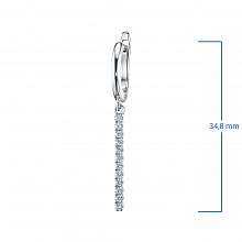 Sterling Silver Earrings with 24 Round-Cut Lab-Created Diamonds 0.392 CT.TW