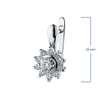 14K White Gold Earrings with 22 Round-Cut Lab-Created Diamonds 1.115 CT.TW - изображение 2