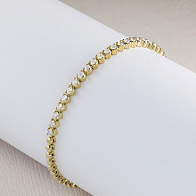 14K Yellow Gold Bracelet with 29 Round-Cut Lab-Created Diamonds 1.077 CT.TW