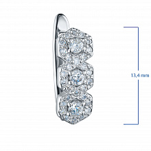 14K White Gold Earrings with 62 Round-Cut Lab-Created Diamonds 0.585 CT.TW