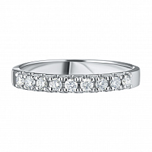 14K White Gold Ring with 9 Round-Cut Lab-Created Diamonds 0.334 CT.TW