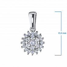 Sterling Silver Pendant with 23 Round-Cut Lab-Created Diamonds 0.251 CT.TW