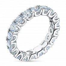 14K White Gold Ring with 18 Round-Cut Lab-Created Diamonds 2.562 CT.TW