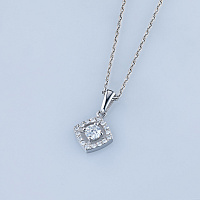 White Gold Pendant with 17 Round-Cut Lab-Created Diamonds 0.331 CT.TW - изображение 4