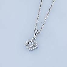 14K White Gold Pendant with 17 Round-Cut Lab-Created Diamonds 0.35 CT.TW